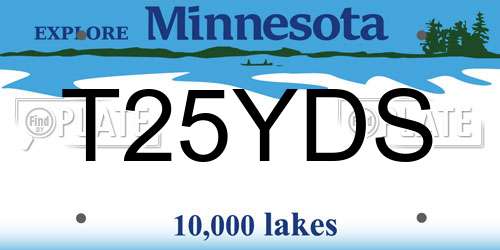 T25YDS Minnesota License Plate