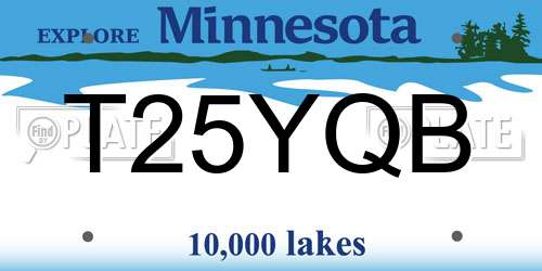 T25YQB Minnesota License Plate