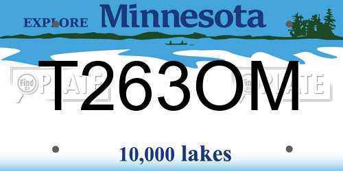 T263OM Minnesota License Plate
