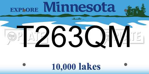 T263QM Minnesota License Plate