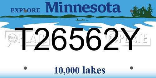 T26562Y Minnesota License Plate