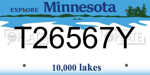 T26567Y Minnesota License Plate