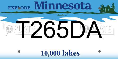 T265DA Minnesota License Plate