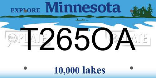 T265OA Minnesota License Plate