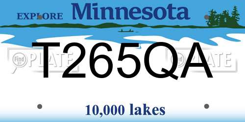 T265QA Minnesota License Plate