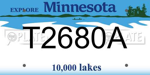 T2680A Minnesota License Plate