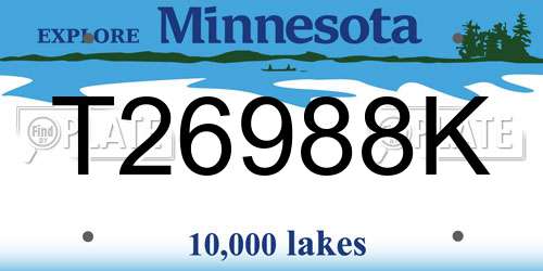 T26988K Minnesota License Plate