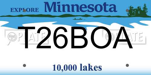 T26BOA Minnesota License Plate