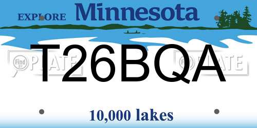 T26BQA Minnesota License Plate