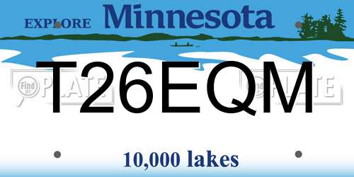 T26EQM Minnesota License Plate