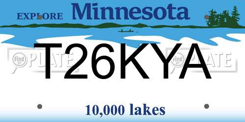 T26KYA Minnesota License Plate