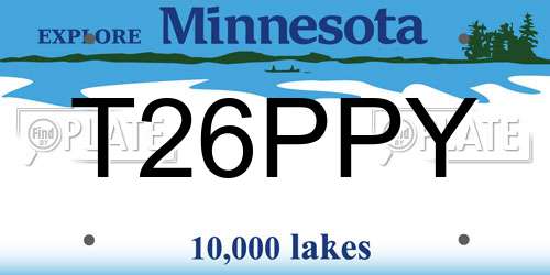 T26PPY Minnesota License Plate