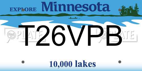 T26VPB Minnesota License Plate