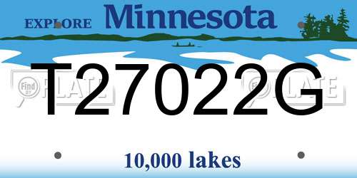 T27022G Minnesota License Plate