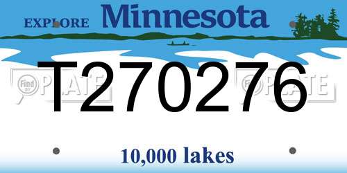 T270276 Minnesota License Plate