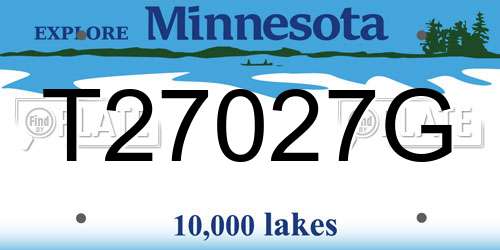 T27027G Minnesota License Plate