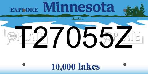 T27055Z Minnesota License Plate