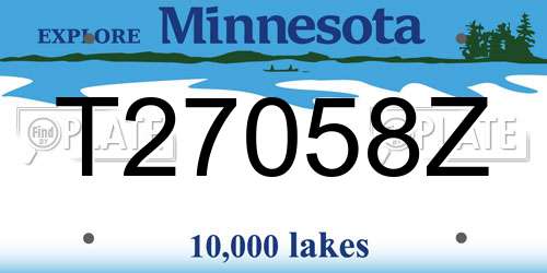 T27058Z Minnesota License Plate