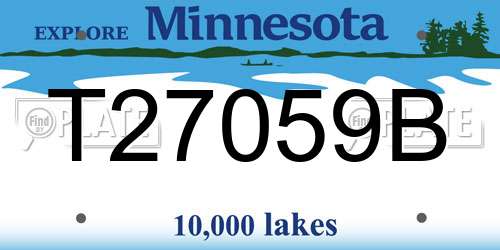 T27059B Minnesota License Plate