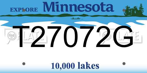 T27072G Minnesota License Plate