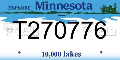 T270776 Minnesota License Plate