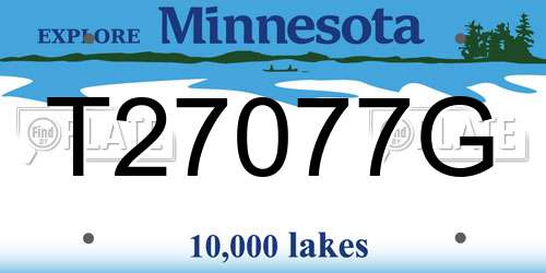 T27077G Minnesota License Plate