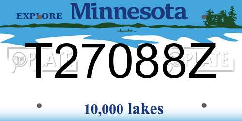 T27088Z Minnesota License Plate