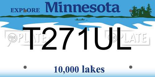 T271UL Minnesota License Plate
