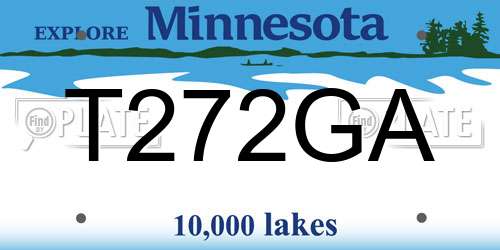 T272GA Minnesota License Plate