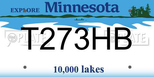 T273HB Minnesota License Plate