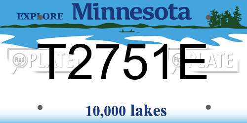 T2751E Minnesota License Plate