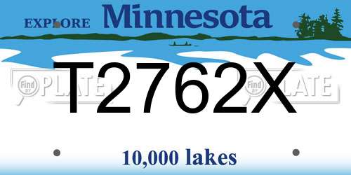 T2762X Minnesota License Plate