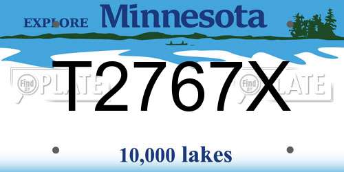 T2767X Minnesota License Plate