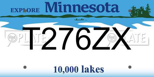 T276ZX Minnesota License Plate