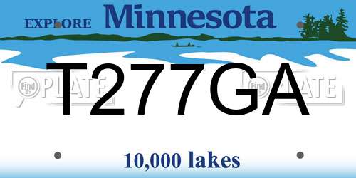 T277GA Minnesota License Plate