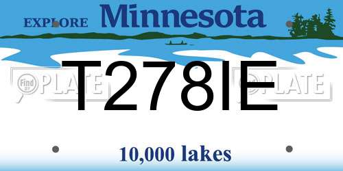 T278IE Minnesota License Plate
