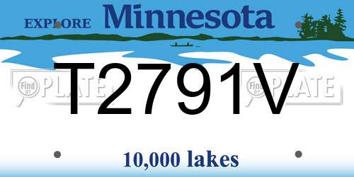 T2791V Minnesota License Plate