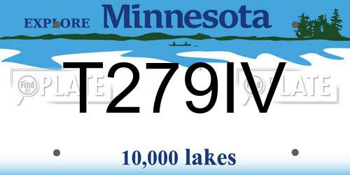 T279IV Minnesota License Plate