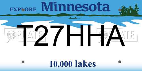T27HHA Minnesota License Plate