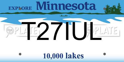 T27IUL Minnesota License Plate