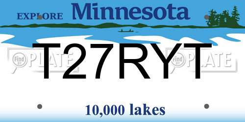 T27RYT Minnesota License Plate
