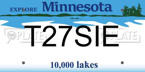 T27SIE Minnesota License Plate
