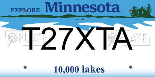 T27XTA Minnesota License Plate