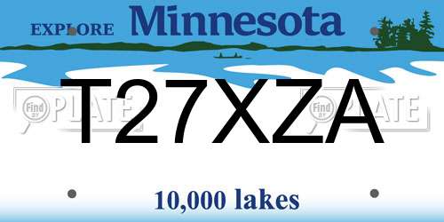 T27XZA Minnesota License Plate