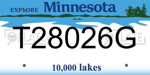 T28026G Minnesota License Plate