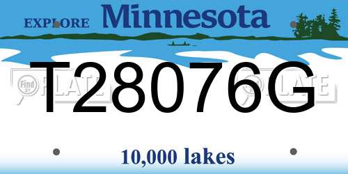 T28076G Minnesota License Plate
