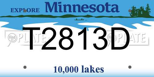 T2813D Minnesota License Plate