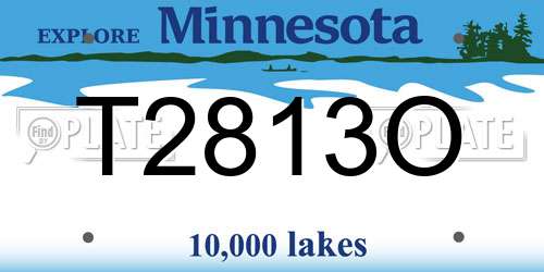T2813O Minnesota License Plate
