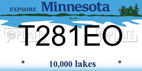 T281EO Minnesota License Plate
