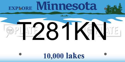 T281KN Minnesota License Plate